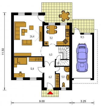Image miroir | Plan de sol du rez-de-chaussée - PREMIUM 217